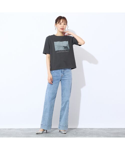 Liliane Burty ECLAT（Sサイズ） / リリアンビューティ エクラ カットソー | 【洗える・吸水速乾】綿100％ネコプリントTシャツ | 詳細8