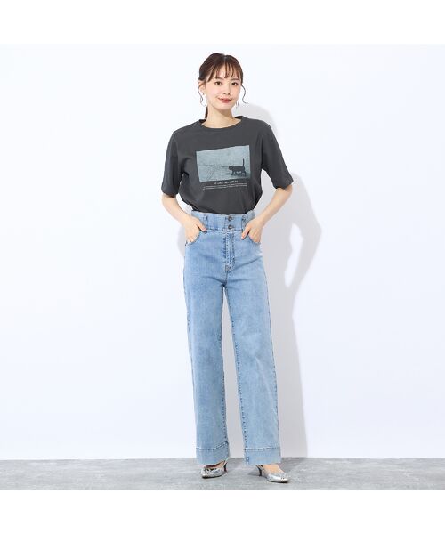 Liliane Burty ECLAT（Sサイズ） / リリアンビューティ エクラ カットソー | 【洗える・吸水速乾】綿100％ネコプリントTシャツ | 詳細9