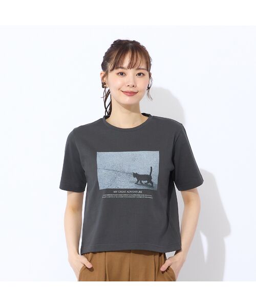 Liliane Burty ECLAT（Sサイズ） / リリアンビューティ エクラ カットソー | 【洗える・吸水速乾】綿100％ネコプリントTシャツ | 詳細10