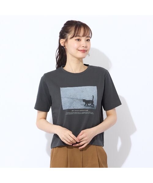 Liliane Burty ECLAT（Sサイズ） / リリアンビューティ エクラ カットソー | 【洗える・吸水速乾】綿100％ネコプリントTシャツ | 詳細11