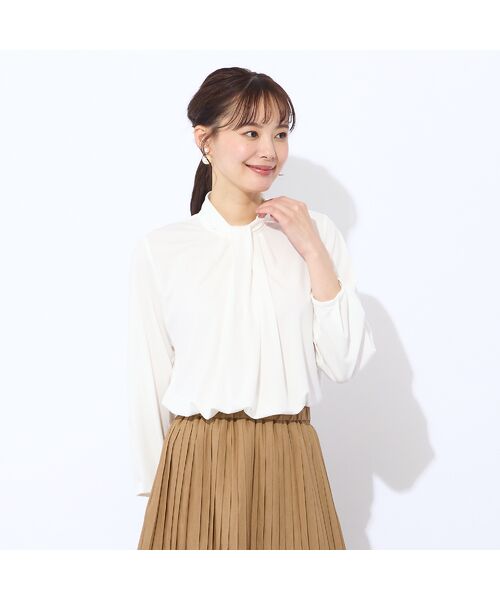 Liliane Burty ECLAT（Sサイズ） / リリアンビューティ エクラ カットソー | 【洗える・接触冷感】ボウタイ風プルオーバーTシャツ | 詳細1