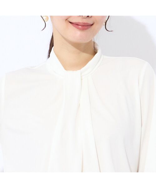 Liliane Burty ECLAT（Sサイズ） / リリアンビューティ エクラ カットソー | 【洗える・接触冷感】ボウタイ風プルオーバーTシャツ | 詳細3