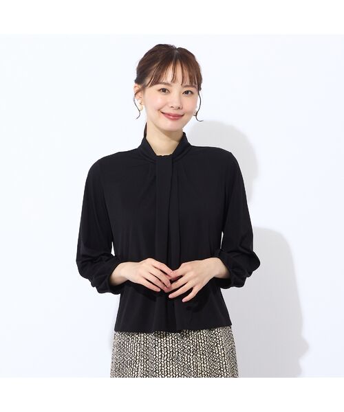 Liliane Burty ECLAT（Sサイズ） / リリアンビューティ エクラ カットソー | 【洗える・接触冷感】ボウタイ風プルオーバーTシャツ | 詳細4