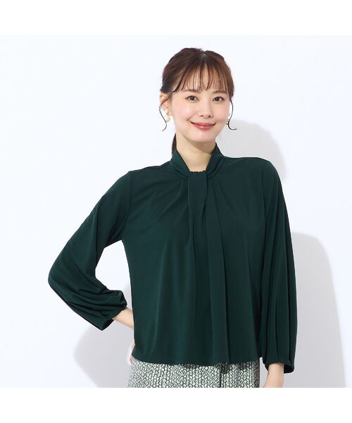 Liliane Burty ECLAT（Sサイズ） / リリアンビューティ エクラ カットソー | 【洗える・接触冷感】ボウタイ風プルオーバーTシャツ | 詳細6