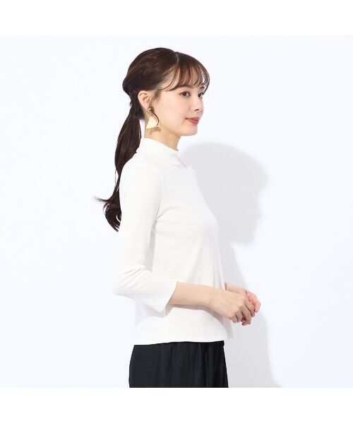 Liliane Burty ECLAT（Sサイズ） / リリアンビューティ エクラ カットソー | 【洗える・接触冷感】綿100％ハイネック　七分袖Tシャツ | 詳細2