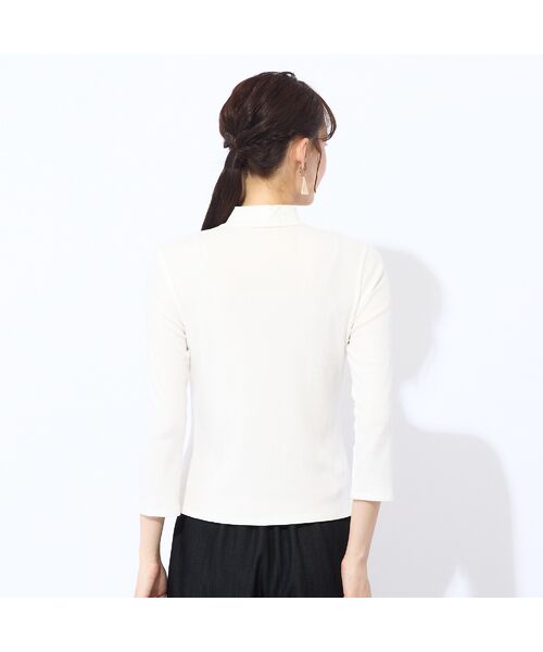 Liliane Burty ECLAT（Sサイズ） / リリアンビューティ エクラ カットソー | 【洗える・接触冷感】綿100％ハイネック　七分袖Tシャツ | 詳細3