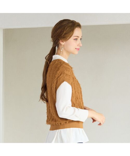 Liliane Burty ECLAT（Sサイズ） / リリアンビューティ エクラ ベスト | ギマフリンジ　プルオーバーニット | 詳細4