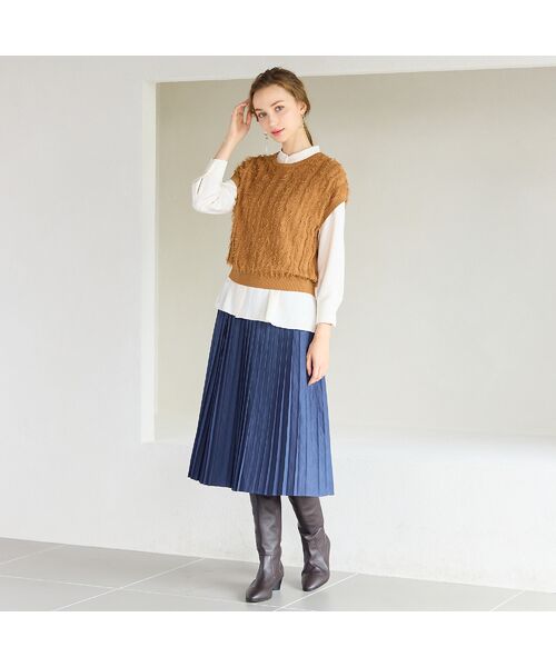 Liliane Burty ECLAT（Sサイズ） / リリアンビューティ エクラ ベスト | ギマフリンジ　プルオーバーニット | 詳細6