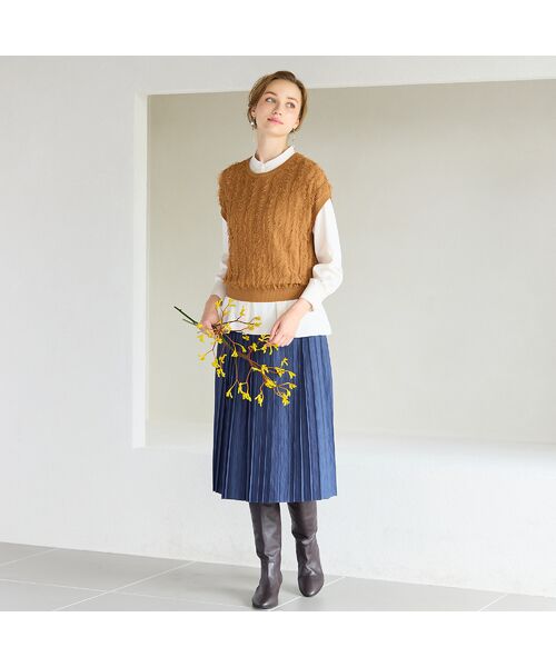 Liliane Burty ECLAT（Sサイズ） / リリアンビューティ エクラ ベスト | ギマフリンジ　プルオーバーニット | 詳細7