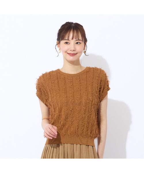 Liliane Burty ECLAT（Sサイズ） / リリアンビューティ エクラ ベスト | ギマフリンジ　プルオーバーニット | 詳細9