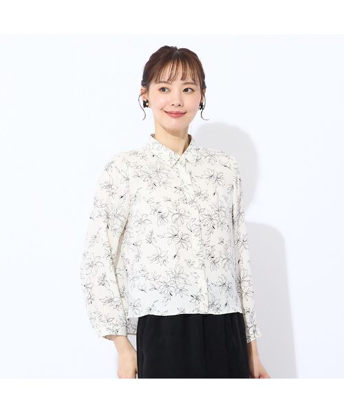 Liliane Burty ECLAT（Sサイズ） / リリアンビューティ エクラ シャツ・ブラウス | 【洗える/セットアップ対応】アムンゼンプリントブラウス | 詳細1
