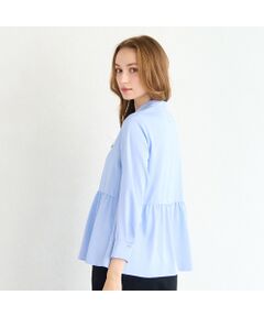 Liliane Burty ECLAT（Sサイズ） / リリアンビューティ エクラ シャツ・ブラウス | 【洗える】シルキーツイルバンドカラーブラウス