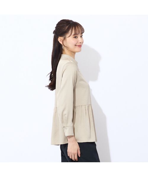 Liliane Burty ECLAT（Sサイズ） / リリアンビューティ エクラ シャツ・ブラウス | 【洗える】シルキーツイルバンドカラーブラウス | 詳細7