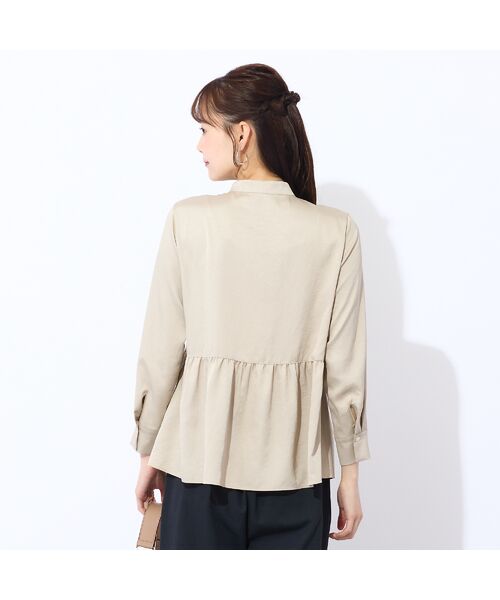 Liliane Burty ECLAT（Sサイズ） / リリアンビューティ エクラ シャツ・ブラウス | 【洗える】シルキーツイルバンドカラーブラウス | 詳細8