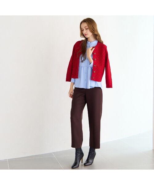 Liliane Burty ECLAT（Sサイズ） / リリアンビューティ エクラ シャツ・ブラウス | 【洗える】シルキーツイルバンドカラーブラウス | 詳細13