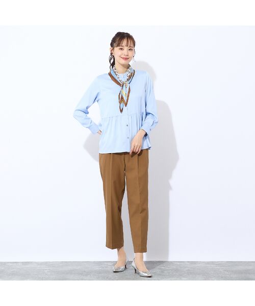 Liliane Burty ECLAT（Sサイズ） / リリアンビューティ エクラ シャツ・ブラウス | 【洗える】シルキーツイルバンドカラーブラウス | 詳細14