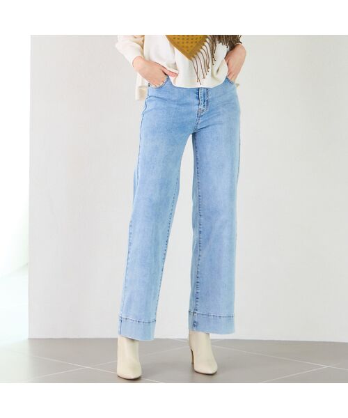 Liliane Burty ECLAT（Sサイズ） / リリアンビューティ エクラ デニムパンツ | 【洗える】センタープレスデニムパンツ | 詳細8