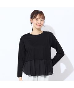 Liliane Burty ECLAT（Sサイズ） / リリアンビューティ エクラ カットソー | 【洗える・接触冷感】配色切り替えTシャツ