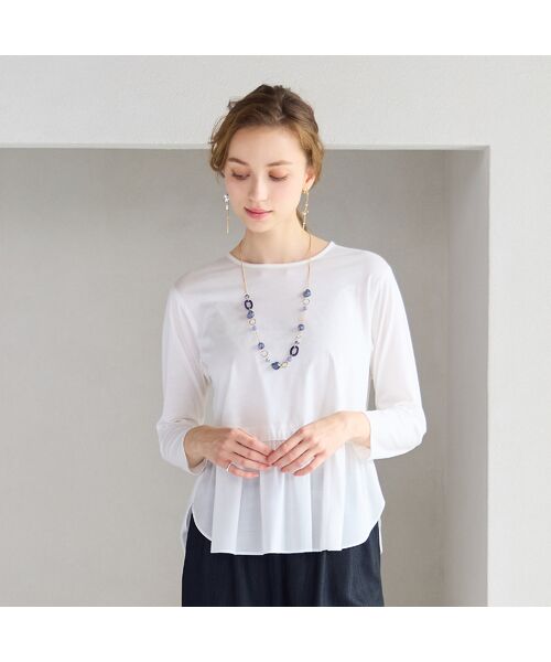 Liliane Burty ECLAT（Sサイズ） / リリアンビューティ エクラ カットソー | 【洗える・接触冷感】配色切り替えTシャツ | 詳細1