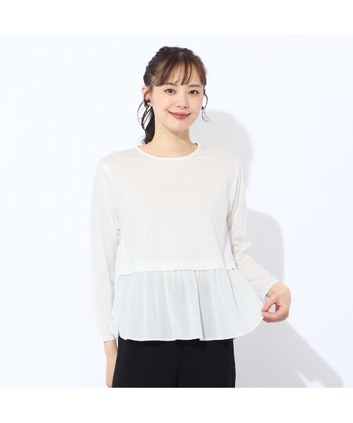 Liliane Burty ECLAT（Sサイズ） / リリアンビューティ エクラ カットソー | 【洗える・接触冷感】配色切り替えTシャツ | 詳細10