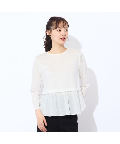 Liliane Burty ECLAT（Sサイズ） / リリアンビューティ エクラ カットソー | 【洗える・接触冷感】配色切り替えTシャツ | 詳細11