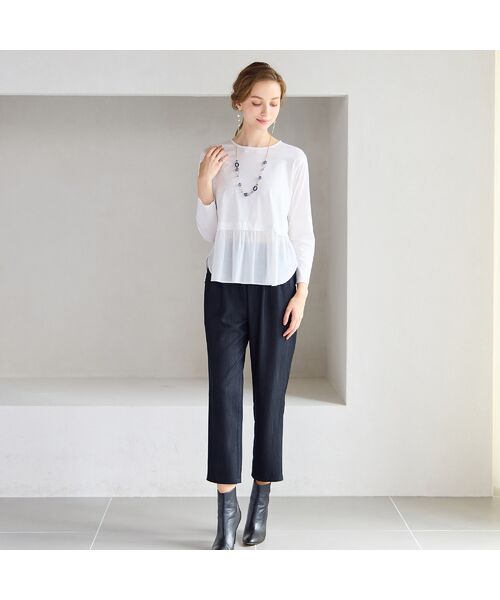 Liliane Burty ECLAT（Sサイズ） / リリアンビューティ エクラ カットソー | 【洗える・接触冷感】配色切り替えTシャツ | 詳細4