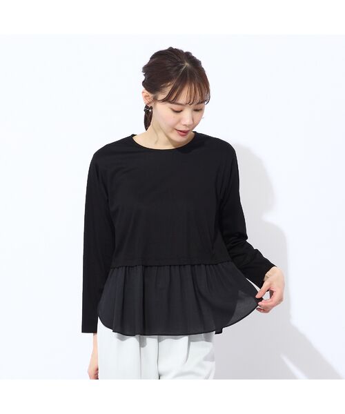 Liliane Burty ECLAT（Sサイズ） / リリアンビューティ エクラ カットソー | 【洗える・接触冷感】配色切り替えTシャツ | 詳細14