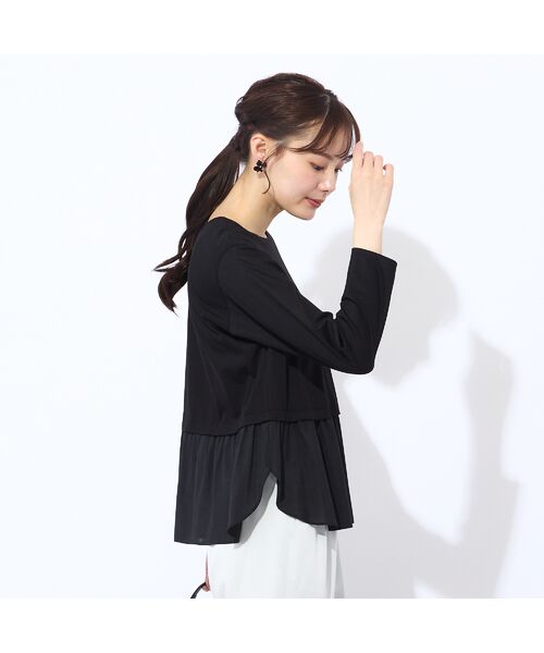 Liliane Burty ECLAT（Sサイズ） / リリアンビューティ エクラ カットソー | 【洗える・接触冷感】配色切り替えTシャツ | 詳細15