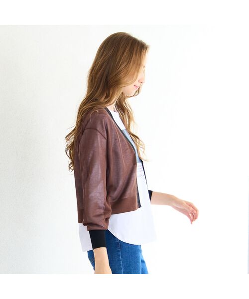 Liliane Burty ECLAT（Sサイズ） / リリアンビューティ エクラ カーディガン・ボレロ | 【洗える】シアーニットカーディガン | 詳細5