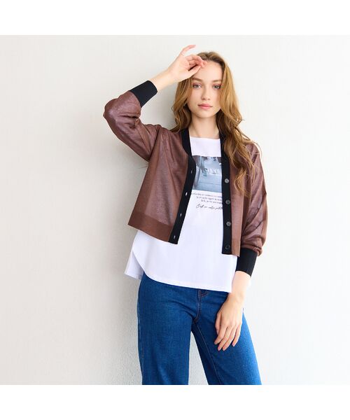 Liliane Burty ECLAT（Sサイズ） / リリアンビューティ エクラ カーディガン・ボレロ | 【洗える】シアーニットカーディガン | 詳細9