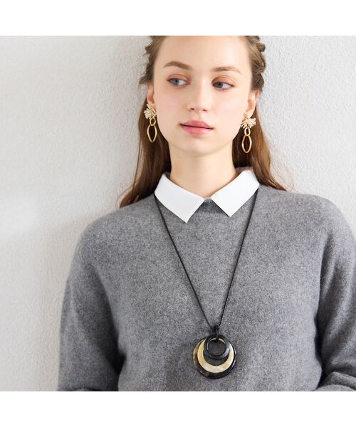 Liliane Burty ECLAT(Sサイズ)/リリアンビューティ エクラ 【一部店舗・オンラインショップ限定】ホーンリング マグネットネックレス ブラック F