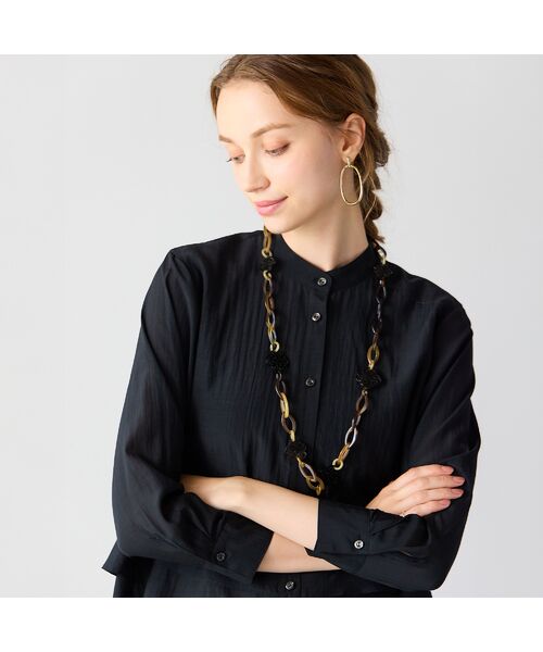 Liliane Burty ECLAT（Sサイズ） / リリアンビューティ エクラ ネックレス・ペンダント・チョーカー | 【一部店舗・オンラインショップ限定】ホーン透かし彫りトグルネックレス | 詳細1