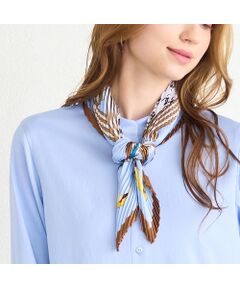 Liliane Burty ECLAT（Sサイズ） / リリアンビューティ エクラ マフラー・ショール・スヌード・ストール | 幾何柄プリーツ　ウォッシャブルスカーフ