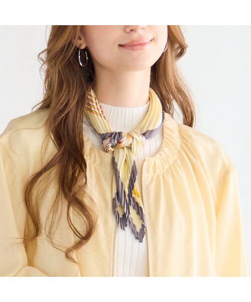 Liliane Burty ECLAT（Sサイズ） / リリアンビューティ エクラ マフラー・ショール・スヌード・ストール | 幾何柄プリーツ　ウォッシャブルスカーフ | 詳細5