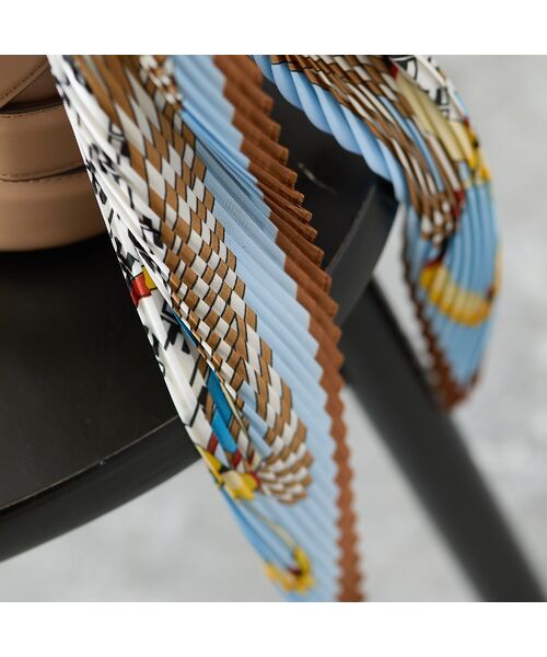 Liliane Burty ECLAT（Sサイズ） / リリアンビューティ エクラ マフラー・ショール・スヌード・ストール | 幾何柄プリーツ　ウォッシャブルスカーフ | 詳細9