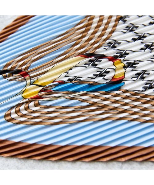 Liliane Burty ECLAT（Sサイズ） / リリアンビューティ エクラ マフラー・ショール・スヌード・ストール | 幾何柄プリーツ　ウォッシャブルスカーフ | 詳細10