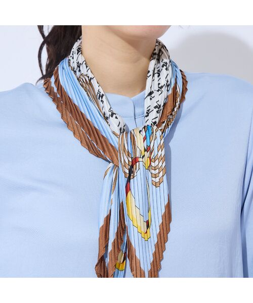 Liliane Burty ECLAT（Sサイズ） / リリアンビューティ エクラ マフラー・ショール・スヌード・ストール | 幾何柄プリーツ　ウォッシャブルスカーフ | 詳細12