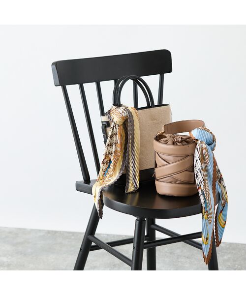 Liliane Burty ECLAT（Sサイズ） / リリアンビューティ エクラ マフラー・ショール・スヌード・ストール | 幾何柄プリーツ　ウォッシャブルスカーフ | 詳細13