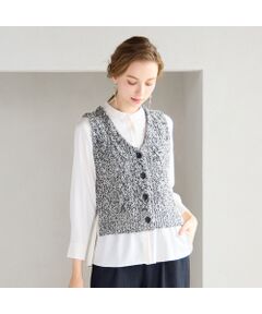 Liliane Burty ECLAT（Sサイズ） / リリアンビューティ エクラ ベスト | 【洗える】メランジニットベスト