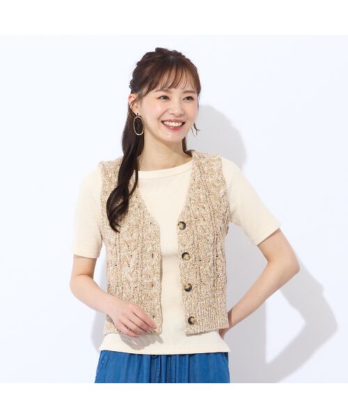 Liliane Burty ECLAT（Sサイズ） / リリアンビューティ エクラ ベスト | 【洗える】メランジニットベスト | 詳細1