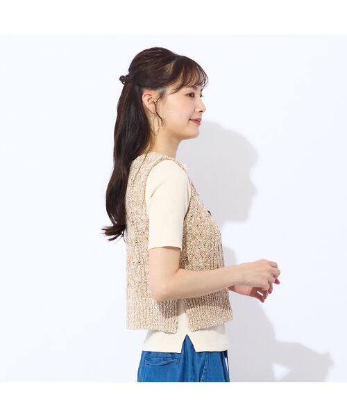 Liliane Burty ECLAT（Sサイズ） / リリアンビューティ エクラ ベスト | 【洗える】メランジニットベスト | 詳細4