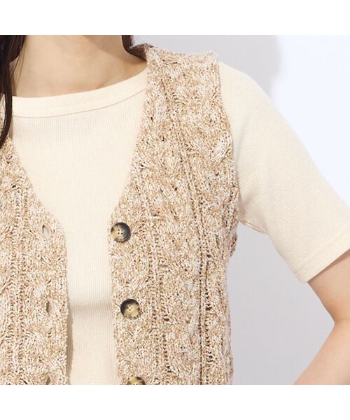 Liliane Burty ECLAT（Sサイズ） / リリアンビューティ エクラ ベスト | 【洗える】メランジニットベスト | 詳細7