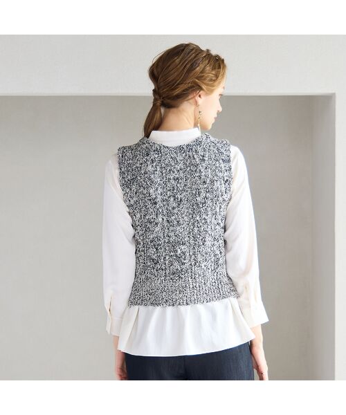 Liliane Burty ECLAT（Sサイズ） / リリアンビューティ エクラ ベスト | 【洗える】メランジニットベスト | 詳細11