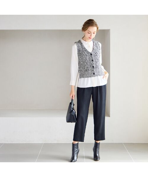 Liliane Burty ECLAT（Sサイズ） / リリアンビューティ エクラ ベスト | 【洗える】メランジニットベスト | 詳細12