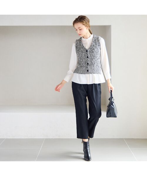 Liliane Burty ECLAT（Sサイズ） / リリアンビューティ エクラ ベスト | 【洗える】メランジニットベスト | 詳細13