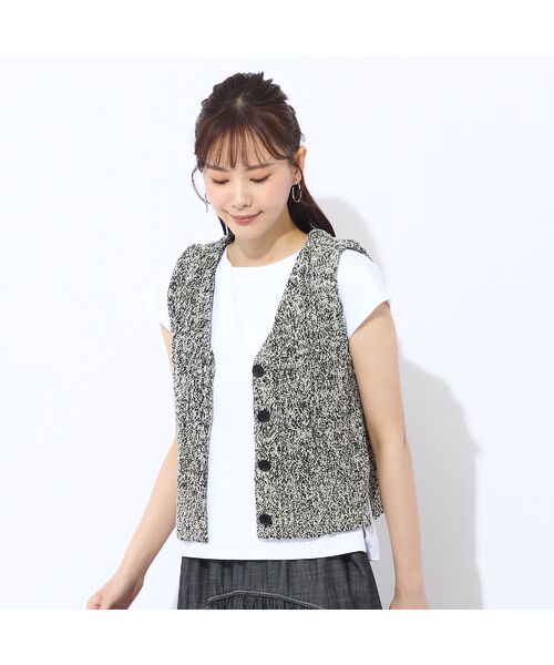 Liliane Burty ECLAT（Sサイズ） / リリアンビューティ エクラ ベスト | 【洗える】メランジニットベスト | 詳細16