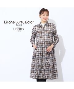 Liliane Burty ECLAT（Sサイズ） / リリアンビューティ エクラ ミニ丈・ひざ丈ワンピース | 【洗える】リバティ　ギンガムフラワープリントワンピース