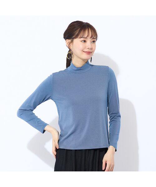 Liliane Burty ECLAT（Sサイズ） / リリアンビューティ エクラ カットソー | 【洗える】吸湿発熱　細ボーダーハイネックTシャツ | 詳細11