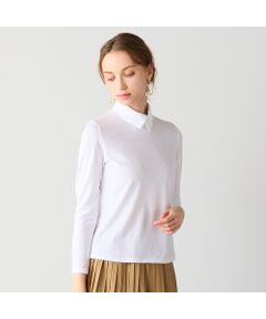 Liliane Burty ECLAT（Sサイズ） / リリアンビューティ エクラ カットソー | 【洗える】衿付きベア天竺Tシャツ