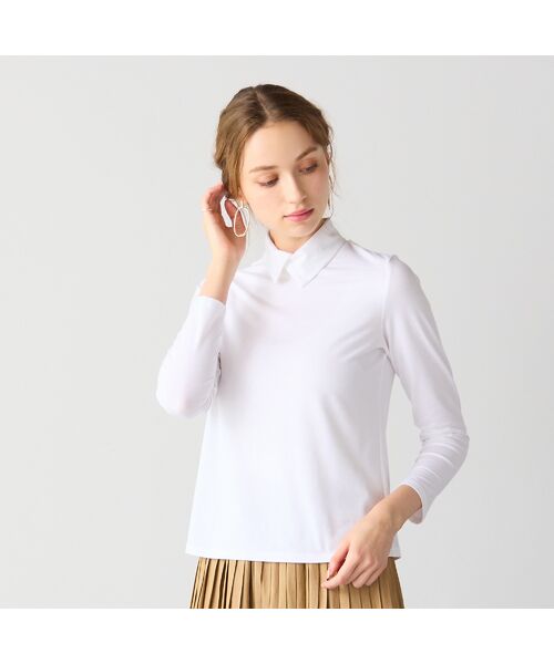 Liliane Burty ECLAT（Sサイズ） / リリアンビューティ エクラ カットソー | 【洗える】衿付きベア天竺Tシャツ | 詳細1